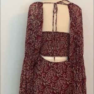 Free People Aglow Midi boho floral dress lined XS